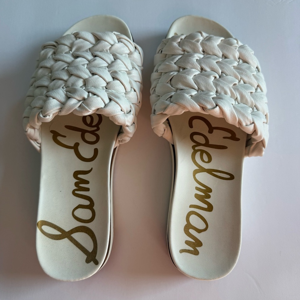 Sam‎ Edelman Women's Woven white Sandals. 8.5